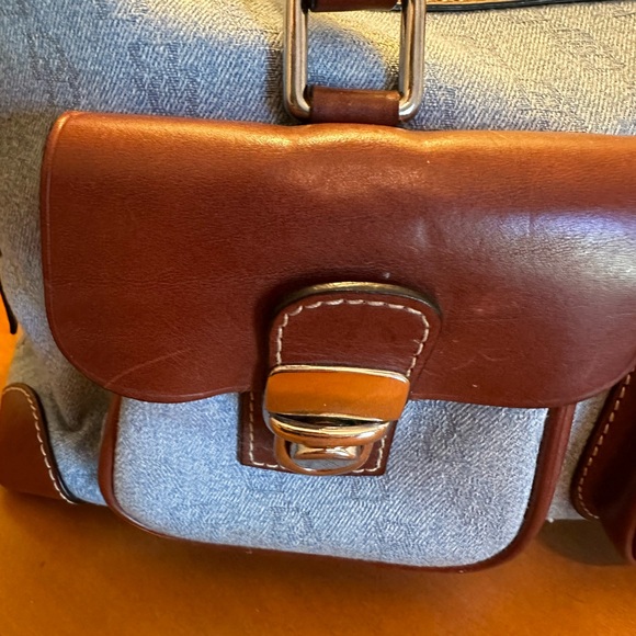 Dooney & Bourke Denim & Leather Satchel. EUC. - Picture 4 of 8